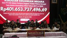Kejaksaan Agung mengungkap perkembangan penyidikan perkara dugaan tindak pidana korupsi tata kelola nikel di Provinsi Sulawesi Tenggara periode 2017 hingga 2020. Dalam perkara tersebut, kerugian keuangan negara berdasarkan penghitungan BPKP mencapai Rp401,65 miliar.