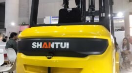 Foto: Unit forklift merek Shantui dipamerkan dalam gelaran Mining Expo 2026 di Jakarta International Expo (JIExpo) Kemayoran, Jakarta, Selasa (15/9/2026).