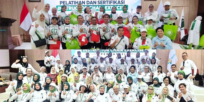 Foto:Peserta mengikuti Training of Trainers (TOT) Pelatihan Instruktur Senam Osteoporosis yang digelar Perkumpulan Warga Tulang Sehat Indonesia (Perwatusi) di Jakarta.