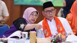 Foto: Wali Kota Administrasi Jakarta Pusat Arifin saat mengikuti penilaian Posyandu Bidang Kesehatan Berprestasi Tingkat Nasional 2026 secara daring di Kantor Wali Kota Jakarta Pusat, Jumat (25/9/2026).
