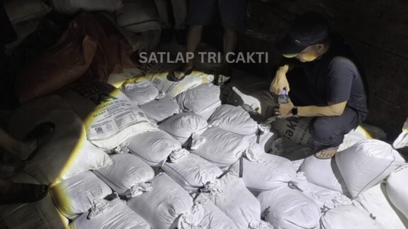Upaya pengiriman komoditas timah ilegal antarpulau kembali digagalkan. Satuan Lapangan (Satlap) Tri Cakti berhasil mengamankan 1,5 ton pasir timah kering yang disembunyikan di balik muatan sagu di Kota Pangkalpinang, Sabtu (26/9/2026).