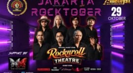 Foto: Poster Jakarta Rocktober 2026 menampilkan Rocknroll Theatre sebagai Special Guest Star dalam gelaran musik yang akan berlangsung pada 29 Oktober 2026 di Amethyst Club Jakarta.