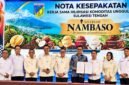 Foto: Sejumlah perwakilan KADIN kabupaten bersama pelaku industri melakukan penandatanganan Nota Kesepakatan Kerja Sama Hilirisasi Komoditas Unggulan Sulawesi Tengah di Palu