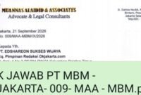 Foto: Surat Hal Jawab