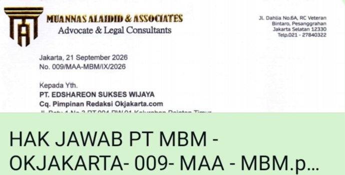 Foto: Surat Hal Jawab