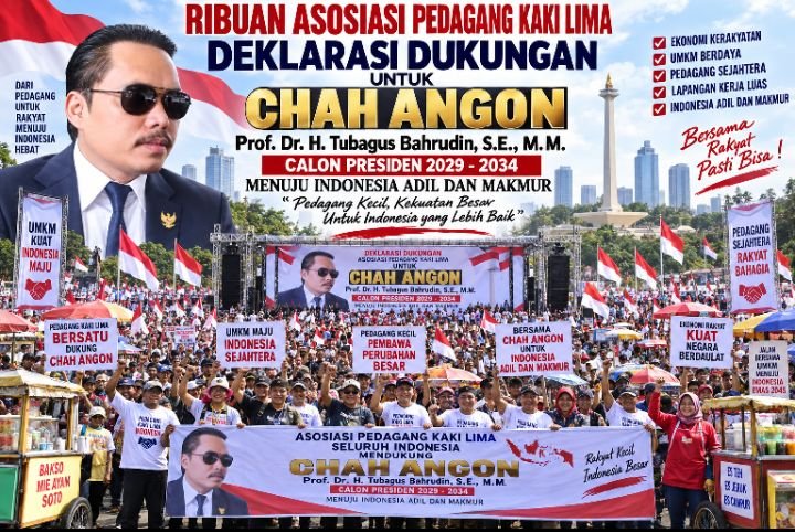Foto: Ribuan Pedagang Kaki Lima Deklarasikan Dukungan untuk Tubagus Bahrudin Menuju Pilpres 2029. (Dok: Istimewa)