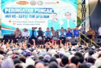 Foto: Puncak Acara HUT ke-53 Federasi Serikat Pekerja Tekstil, Sandang dan Kulit (FSP TSK) KSPSI AGN di PT Pratama Abadi Industri, Kabupaten Sukabumi, Jawa Barat, Senin (14/9/2026). (Dok: Istimewa)