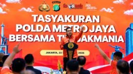 Foto: Ketua Umum The Jakmania, Aditya, dalam kegiatan tasyakuran bersama jajaran Polda Metro Jaya di Jakarta, Selasa (22/9/2026). (Istimewa)