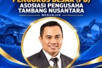 Foto: Pengurus Besar (PB) Asosiasi Tambang Nusantara menunjuk Jainudin Karim, S.E., sebagai anggota kehormatan organisasi. (Istimewa)