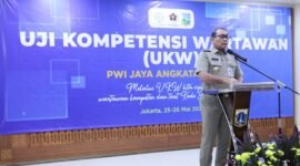 Foto: Wali Kota Administrasi Jakarta Pusat Drs.Arifin M A.P ketika membuka pelaksanaan UKW Angkatan ke-65 PWI Jaya, medio Mei 2026 lalu.