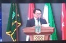 Foto: Ketua Pelaksana The 3rd International Conference on Global Issues (ICGI) 2026, Dr. Robi Nurhadi, menyampaikan sambutan dalam konferensi internasional bertema Beyond 2030: Redefining Global Resilience in the Age of Polycrisis di Auditorium Cyber Universitas Nasional (UNAS), Jakarta.