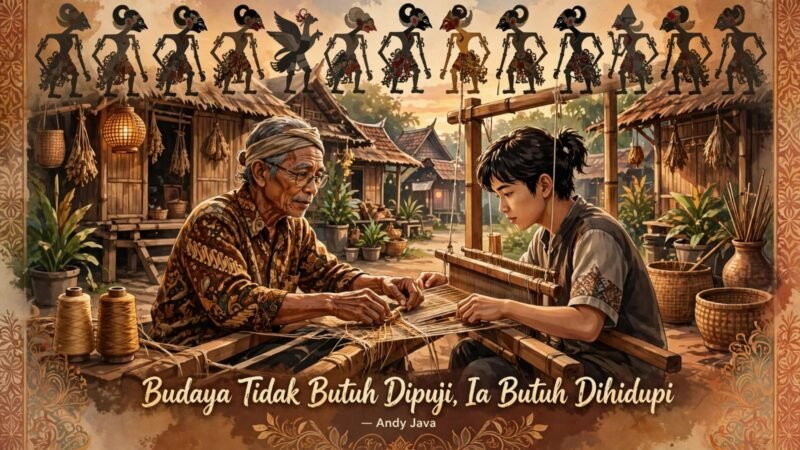 Foto: Pemerhati Lingkungan dan Budaya, Andy Java, menekankan pentingnya regenerasi dalam pelestarian budaya lokal. 