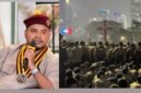 Foto: Ketua Pengurus Pusat Perhimpunan Mahasiswa Katolik Republik Indonesia (PMKRI) menyuarakan pentingnya menjaga semangat perjuangan mahasiswa dalam mengawal demokrasi dan memperjuangkan keadilan.