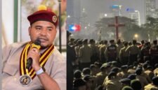 Foto: Ketua Pengurus Pusat Perhimpunan Mahasiswa Katolik Republik Indonesia (PMKRI) menyuarakan pentingnya menjaga semangat perjuangan mahasiswa dalam mengawal demokrasi dan memperjuangkan keadilan.