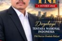 Foto: Komisaris Utama PT Palma Global Indonesia, Prof. Dr. H. Tubagus Bahrudin, S.E., M.M., yang dikenal dengan sapaan Cah Angon, menyampaikan ucapan selamat Hari Ulang Tahun (HUT) ke-81 Tentara Nasional Indonesia (TNI) yang diperingati pada 5 Oktober 2026. (Istimewa)