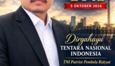 Foto: Komisaris Utama PT Palma Global Indonesia, Prof. Dr. H. Tubagus Bahrudin, S.E., M.M., yang dikenal dengan sapaan Cah Angon, menyampaikan ucapan selamat Hari Ulang Tahun (HUT) ke-81 Tentara Nasional Indonesia (TNI) yang diperingati pada 5 Oktober 2026. (Istimewa)