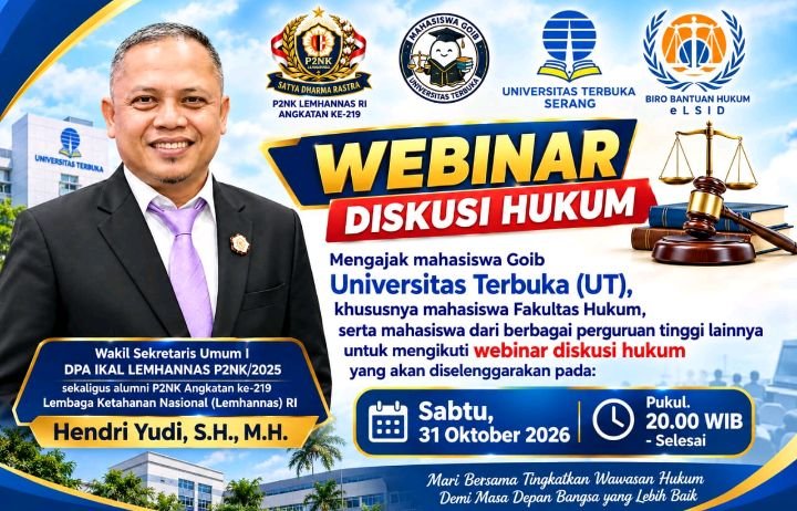 Foto: Flyer Webinar Diskusi Hukum. (Istimewa)